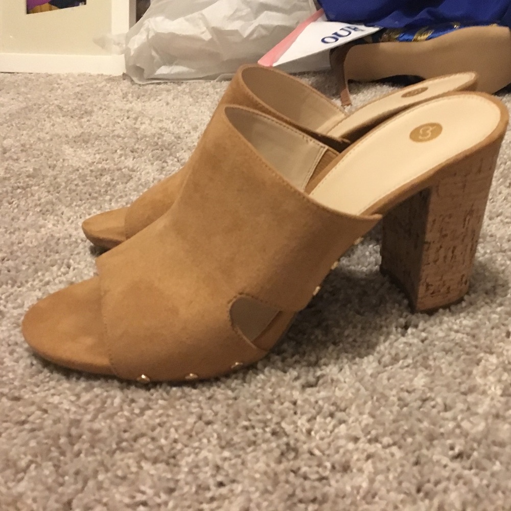 Tan heeled sandals